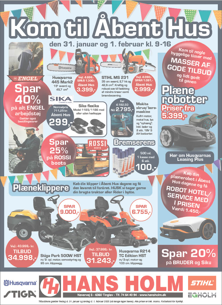 Åbent Hus fredag d. 31. januar & 1. februar